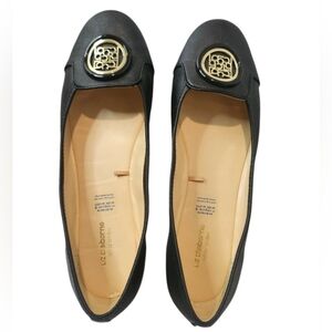 Liz Claiborne Black Leather Flats